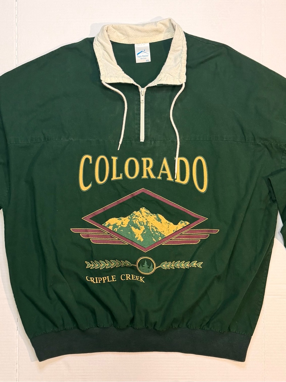 VTG 90d Colorado Green Quarter-Zip Pullover Sweater
